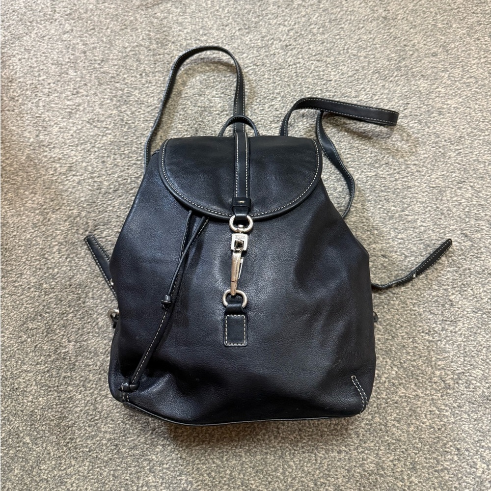 Vintage Y2K Coach Legacy Leather Black Backpack Mini Bag 9368